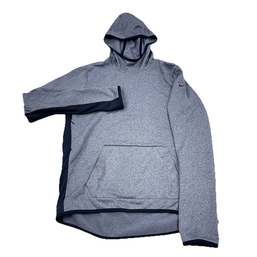Nike Hoodie Women Large Gray Black Therma Fit Sweatshirt Sweater Performance A72